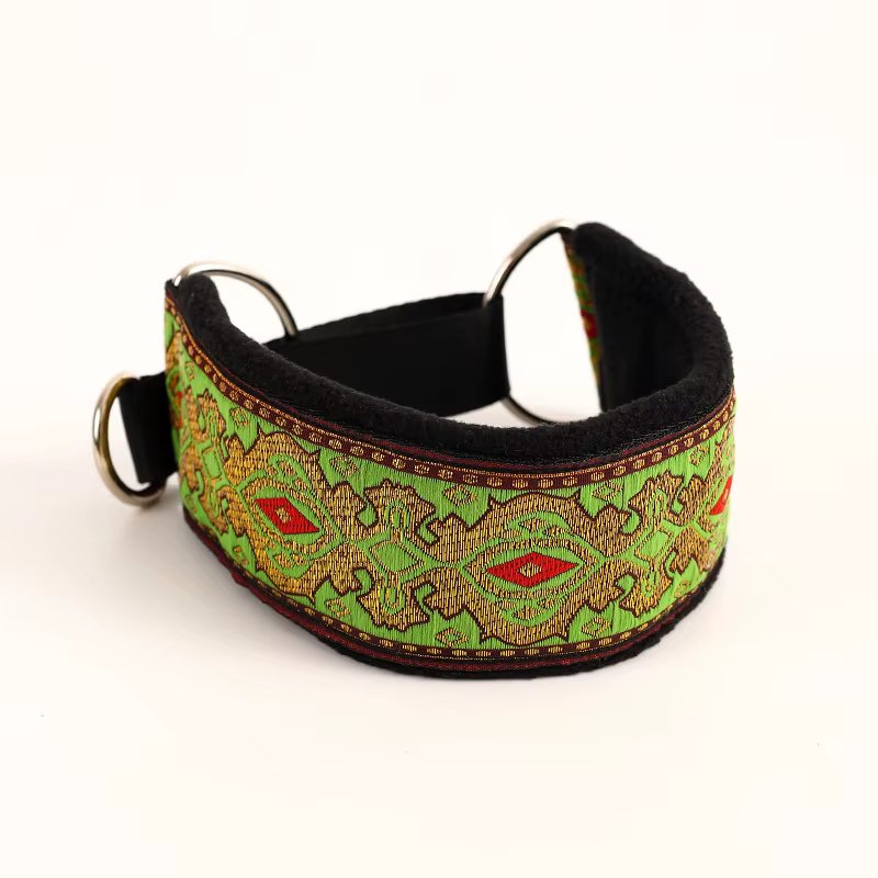 Col martingale de lévrier italien, confortable, doux et confortable, élégant, largeur 5,5 cm, or/argent/rouge/vert