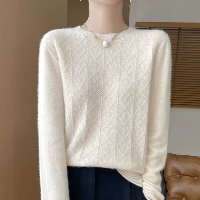 Pull en cachemire monochrome pour femme