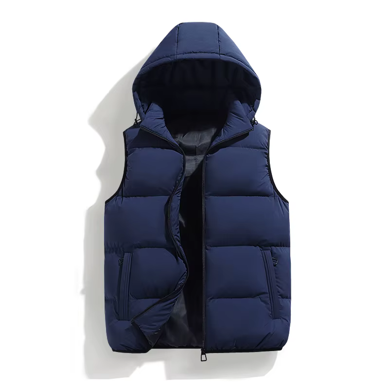 Hommes gilet veste chaude sans manches vestes hiver imperméable à l'eau manteau à glissière automne col montant gilet décontracté marque vêtements