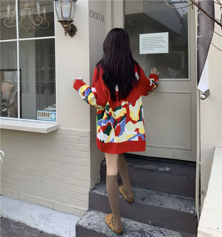 Pull de Noël surdimensionné à manches longues pour femmes