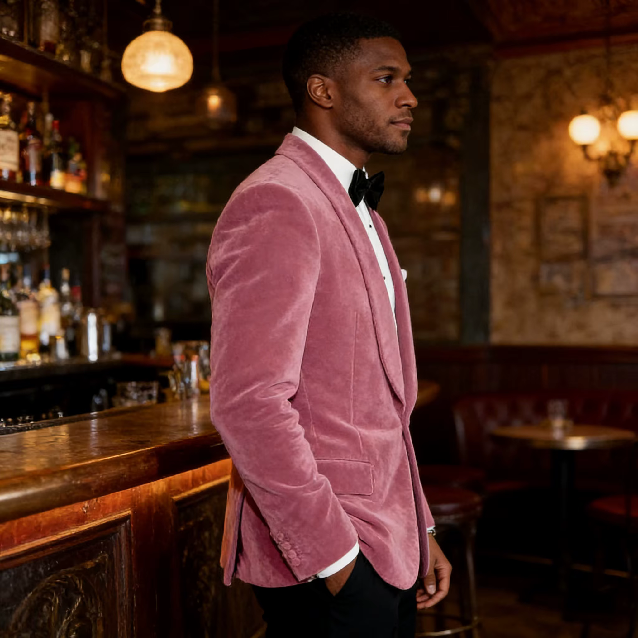 Veste de Costume Homme en Velours Vintage, Coupe Slim, Un Bouton, Col Relevé, Blazer Tendance pour Mariage, Bal de Promo, Garçon d'Honneur, Smoking Élégant pour Homme – Nouveauté Tendance