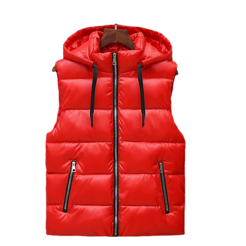 Veste à capuche en fibre brillante pour hommes, gilet chaud, manteau de couple, vêtements de mode masculine, hiver, automne, MY621