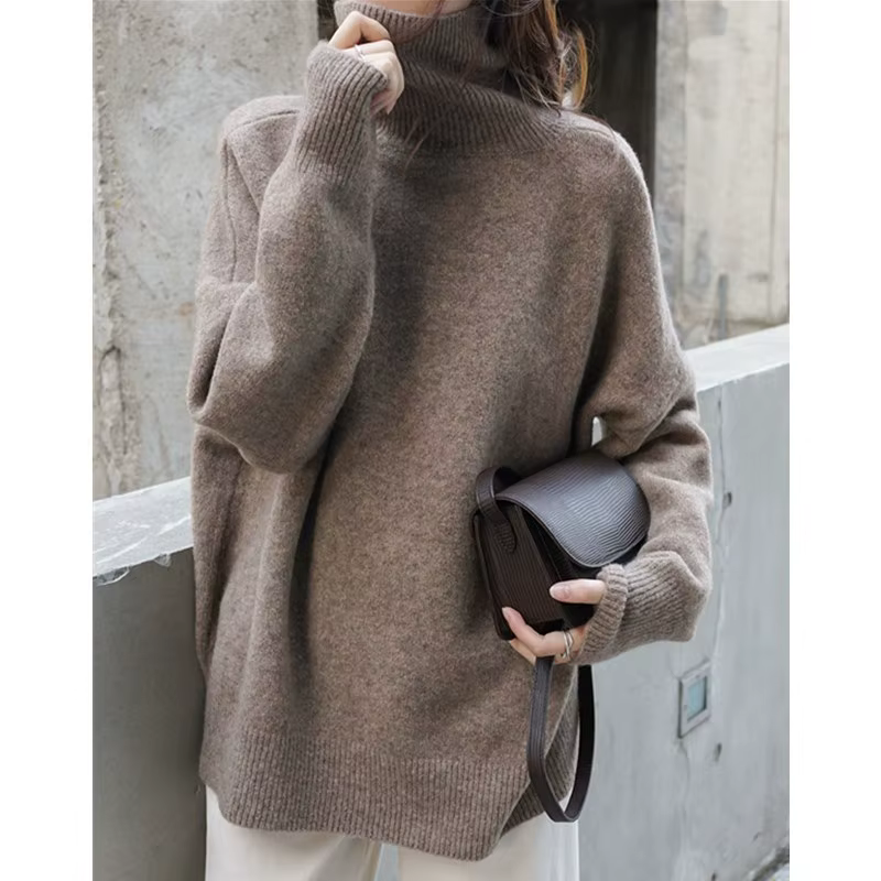 Pull en cachemire à col roulé pour femme