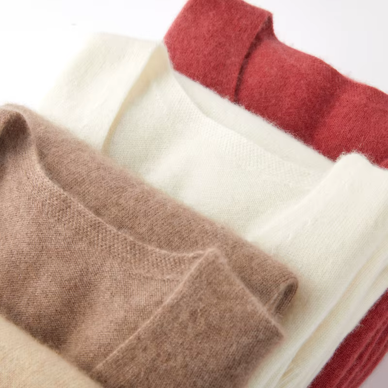 100% pur cachemire femmes pull col en v à manches longues 2025 automne hiver chaud doux tricot