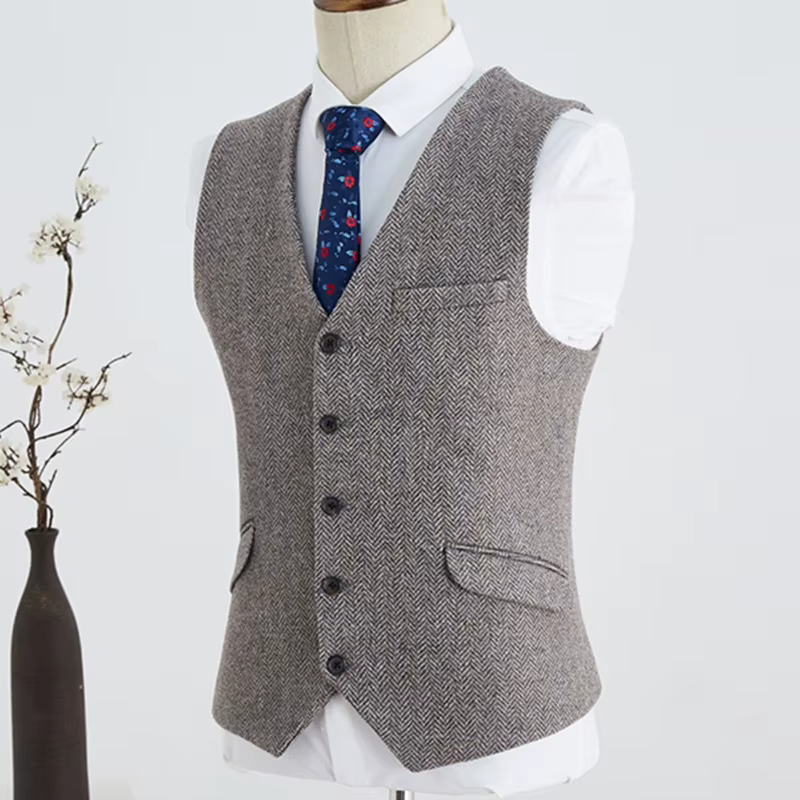 Gilet en laine à chevrons britannique de Style italien