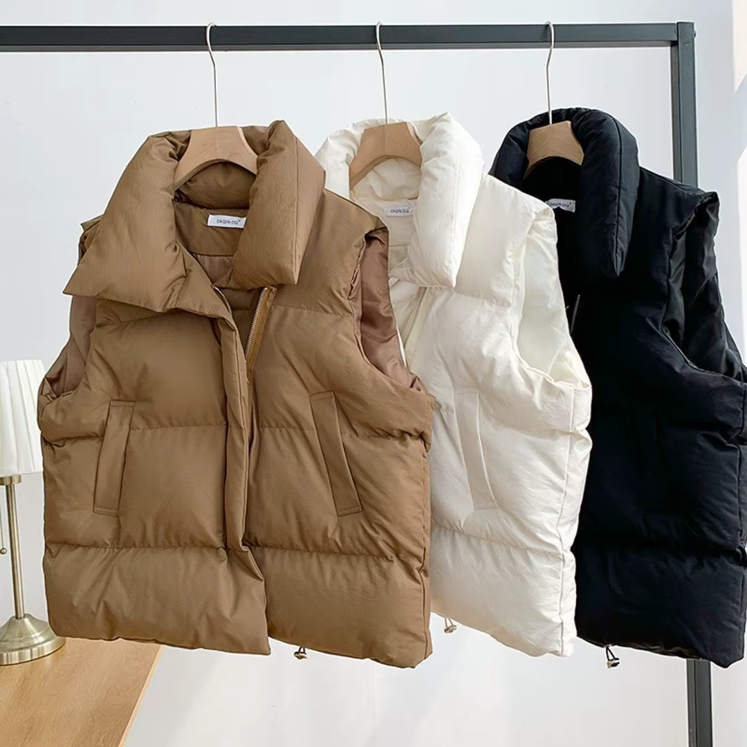 2025 vers le bas coton gilet femmes automne hiver court ample