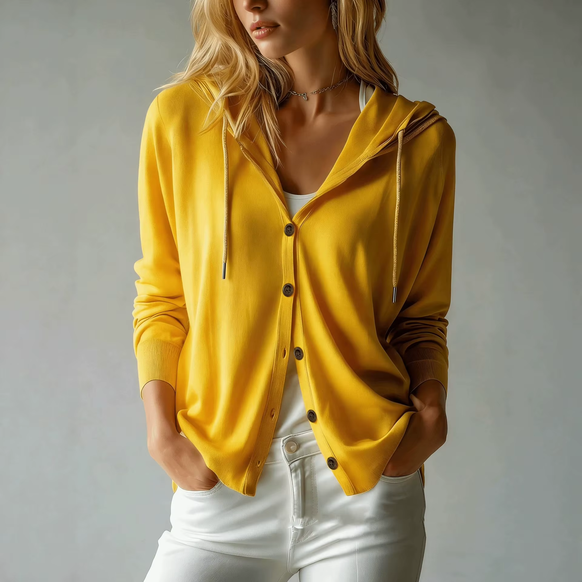 Nouveau cardigan tricoté à capuche multicolore pour femme 2026