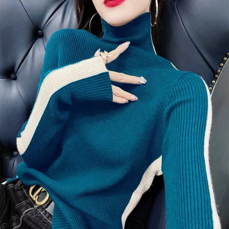 Pull en tricot à manches longues pour femme