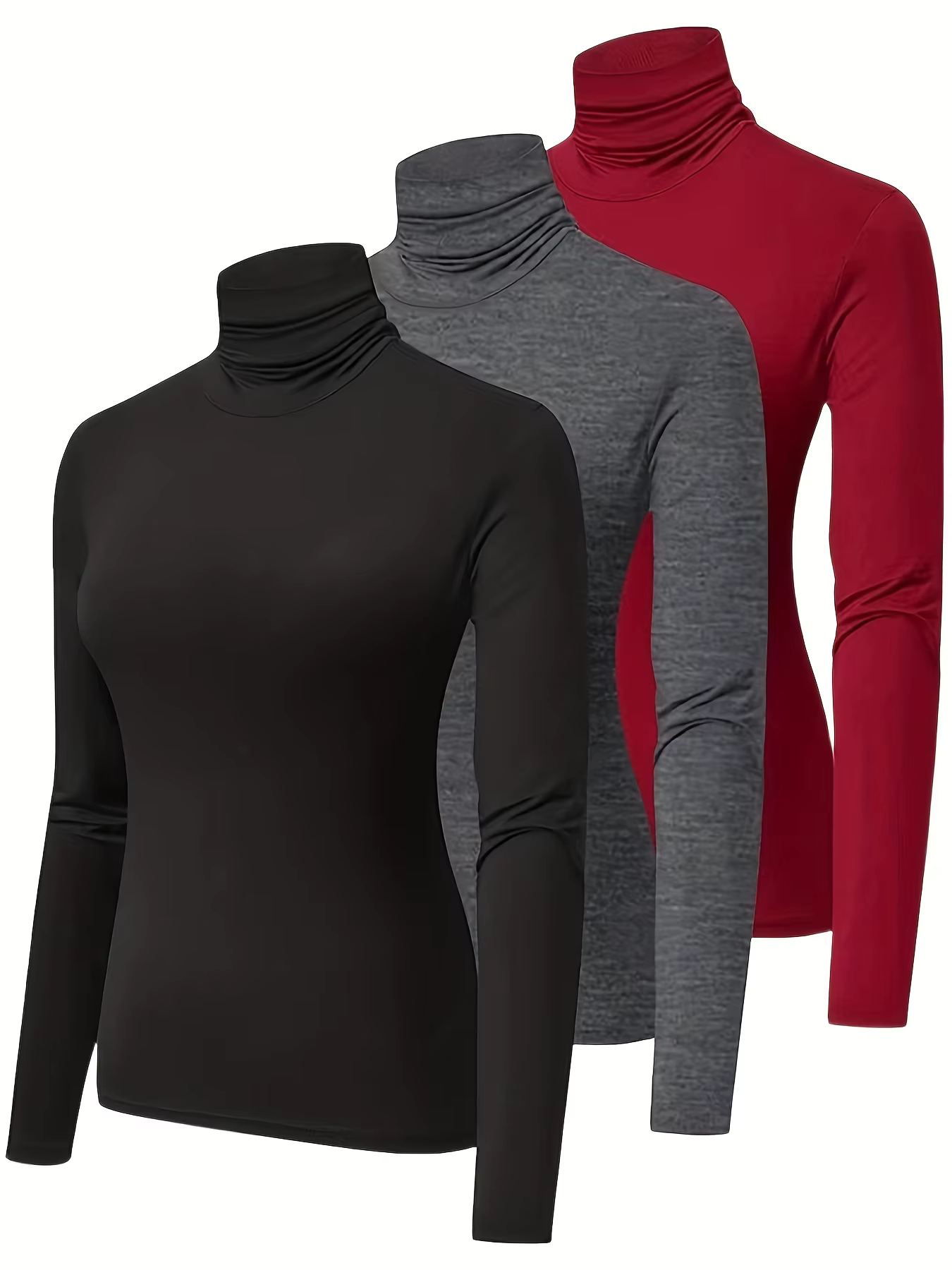 Ensemble de t-shirts à col roulé pour femmes