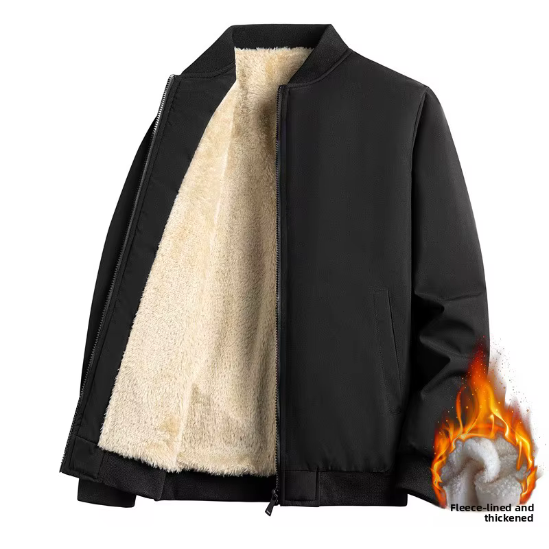 Veste d'hiver en velours d'agneau pour homme, veste chaude à col de Baseball, nouvelle mode décontractée, Trench-Coat, sweat à capuche de pêche, 2025