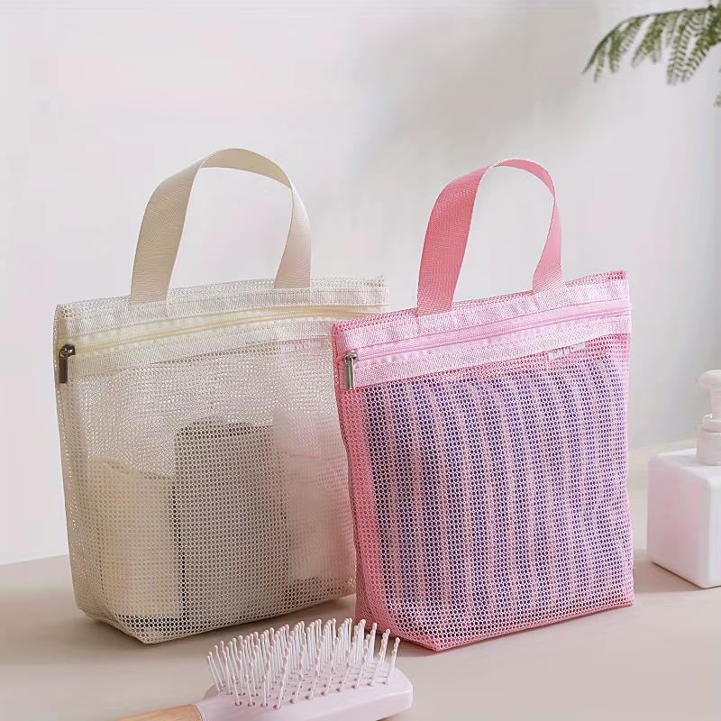 Sac à main en maille, sac de rangement ajouré pour le bain, la drainage, les articles de toilette, le rangement des tissus, les voyages, la natation, le maquillage portable, la plage
