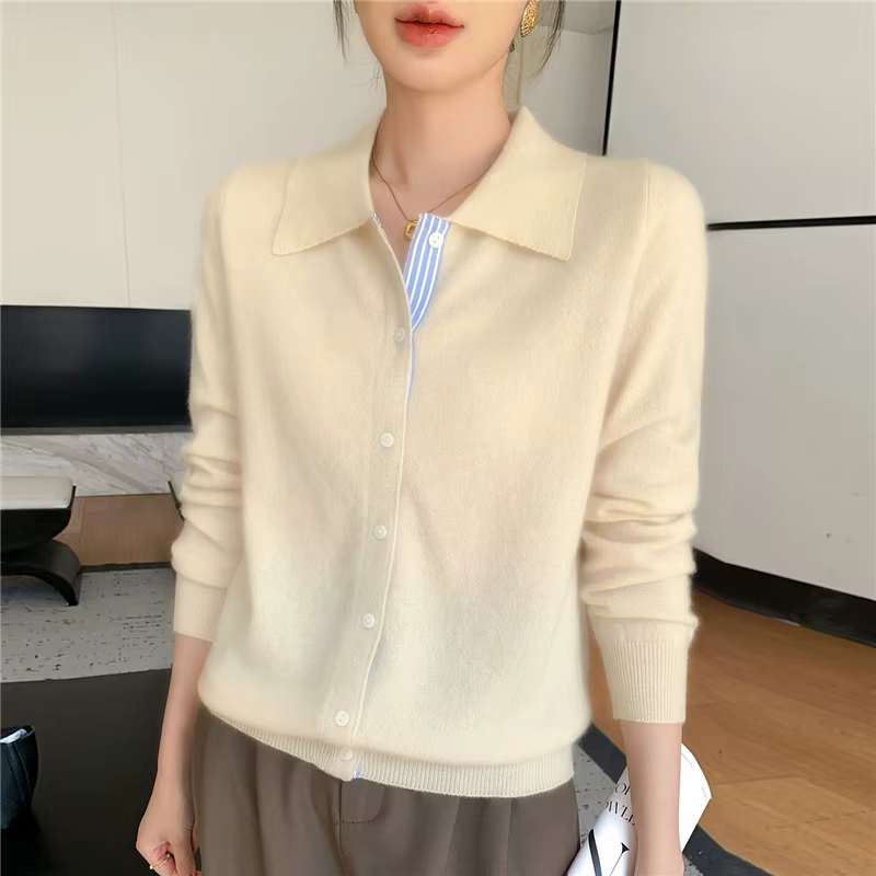 Cardigan à col Polo pour femme