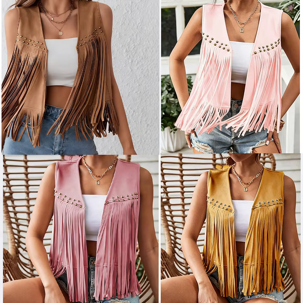 Gilet à franges pour femmes
