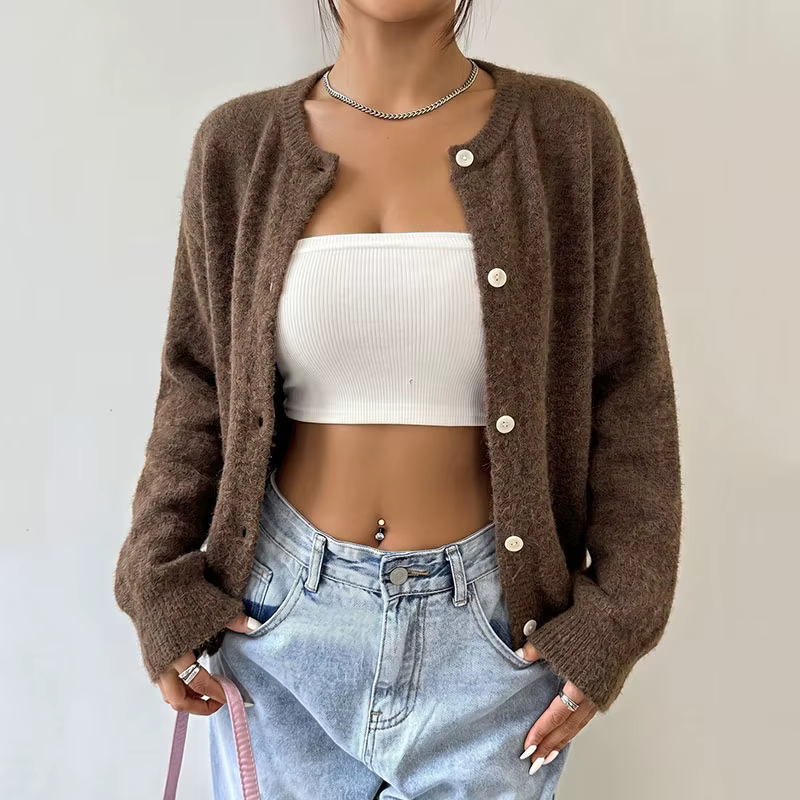 Cardigan en cachemire tricoté pour femme