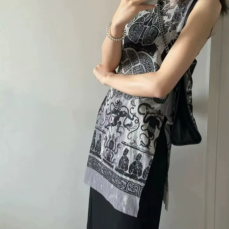 Gilet léger en mousseline de soie pour femmes