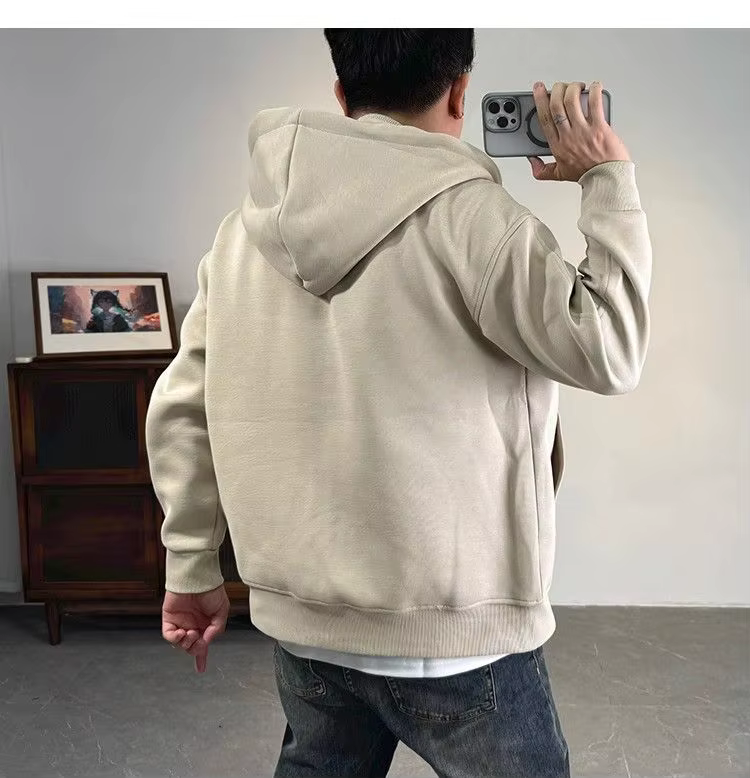 Sweat-shirt à capuche pour homme, automne et hiver, nouveau modèle polyvalent, simple, ample, à manches longues, fermeture éclair