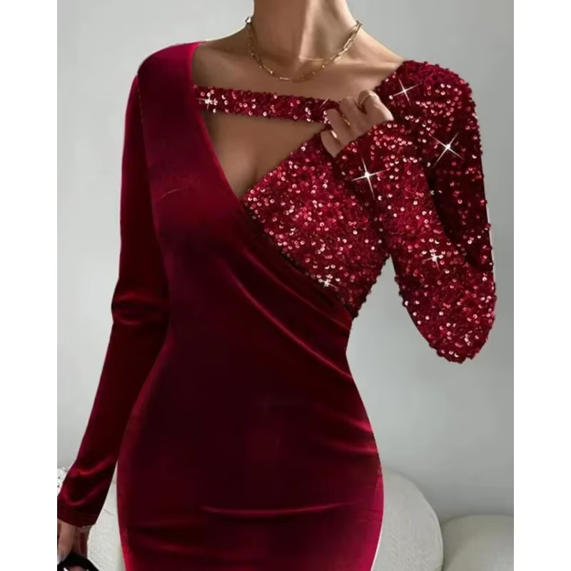 Robe pull taille haute pour femme