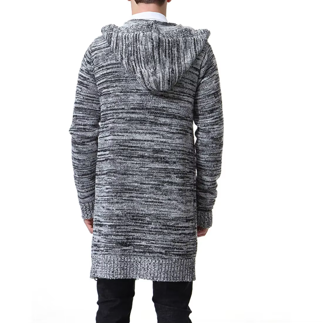 Cardigan à Capuche pour Homme, Manteau Long
