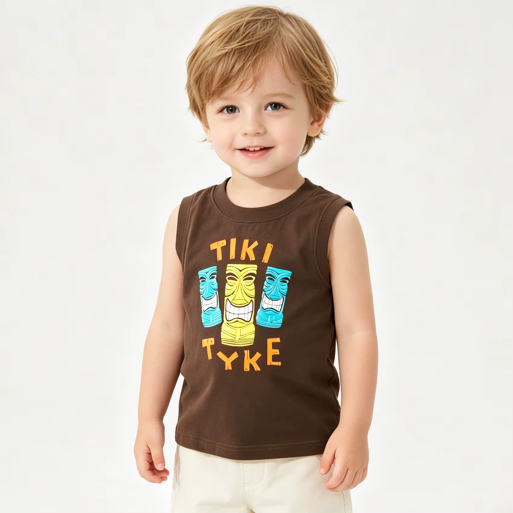 Débardeur d'été pour bébé garçon, motif 'Dad's Dare Devil Motorcycle', en coton, sans manches, T-shirt pour tout-petit, hauts d'ensemble