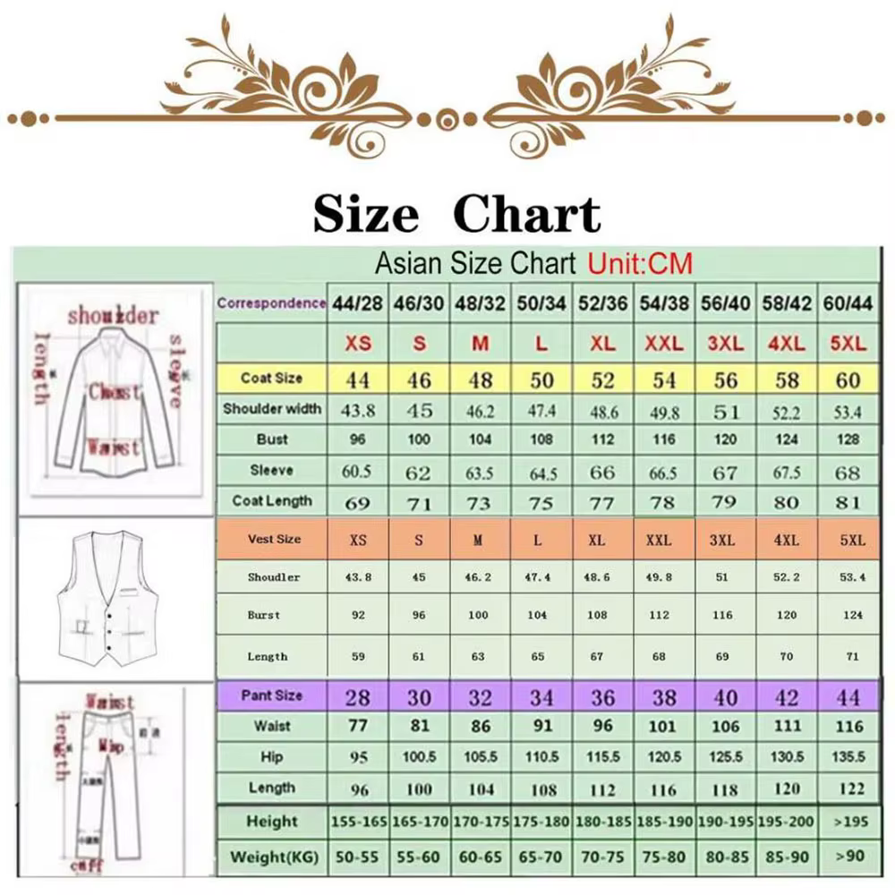 Costume de Mariage de Luxe pour Homme – Veste, Gilet et Pantalon Brodés à la Main – Smoking de Marié Personnalisé Coupe Slim 3 Pièces – Trajes Para Hombre