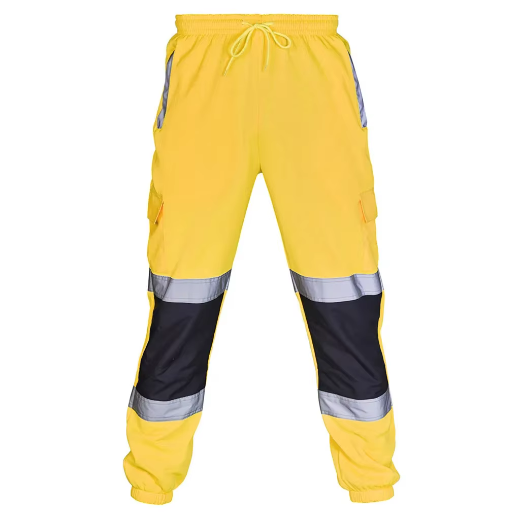 Pantalons de travail pour hommes, vêtements de travail en Patchwork, bas d'uniforme, pantalons de survêtement de sécurité, pantalons réfléchissants rayés, pantalons de Jogging amples pour hommes