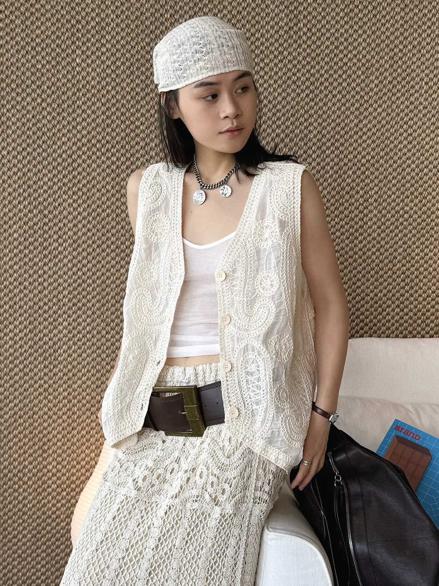 Nouvelle collection été : Gilet brodé style bohème français