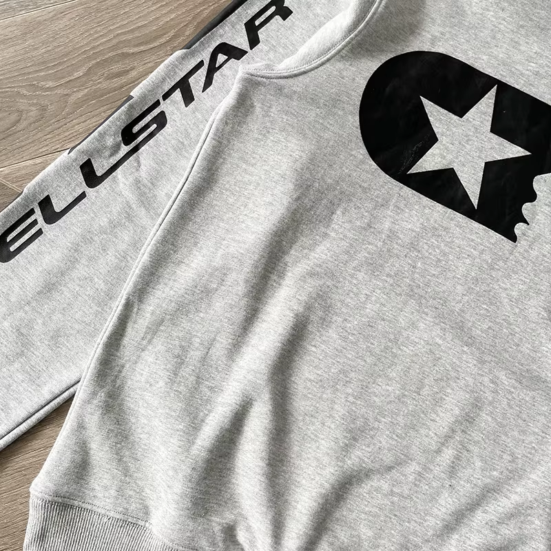 Sweat à capuche échantillon de pull gris fleur HS