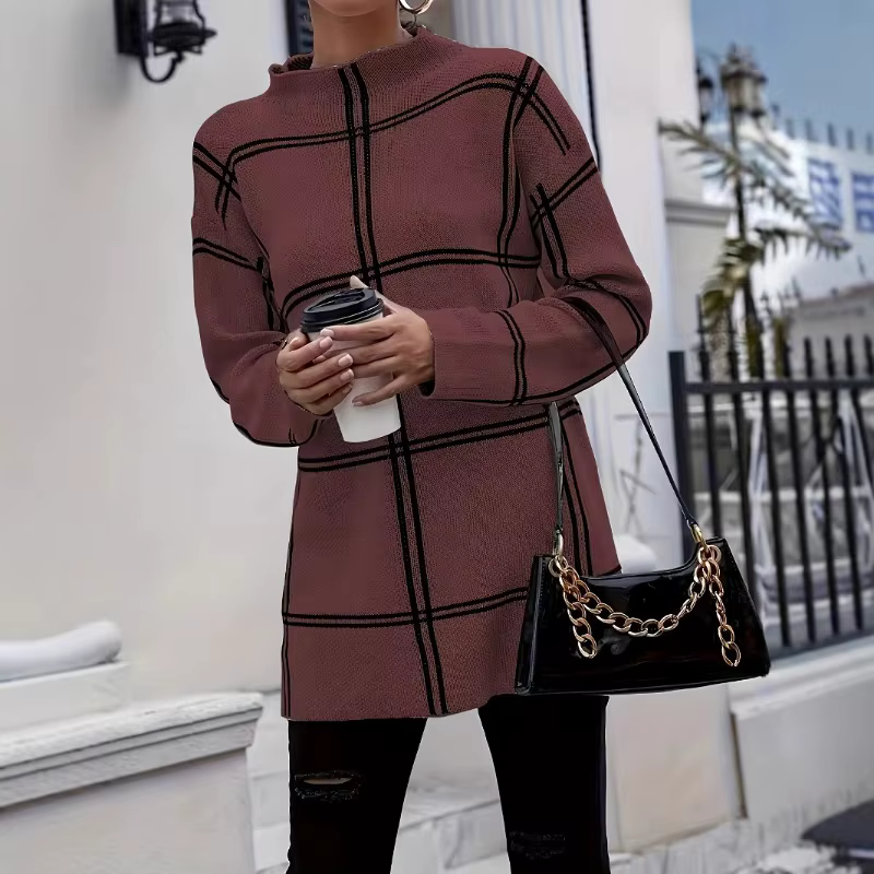 Pull tricoté à col rond pour femme