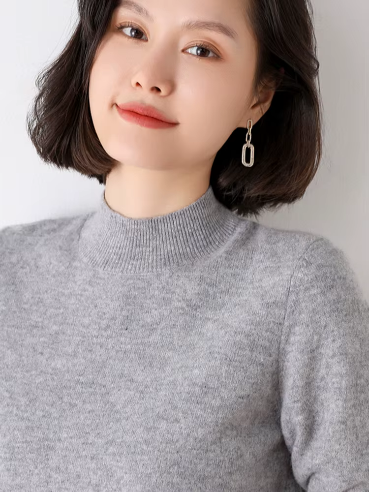 Nouveau Pull Tricoté à Manches Longues