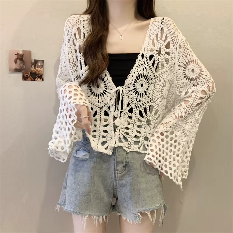 Haut en crochet à nouer