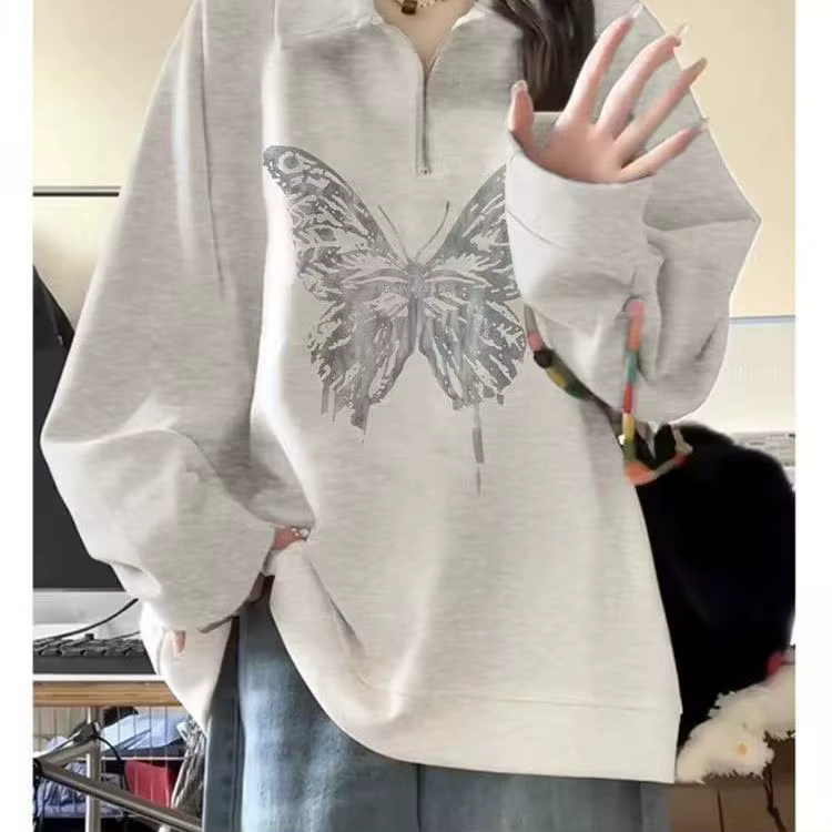 Sweat-shirt demi-fermeture éclair pour femmes