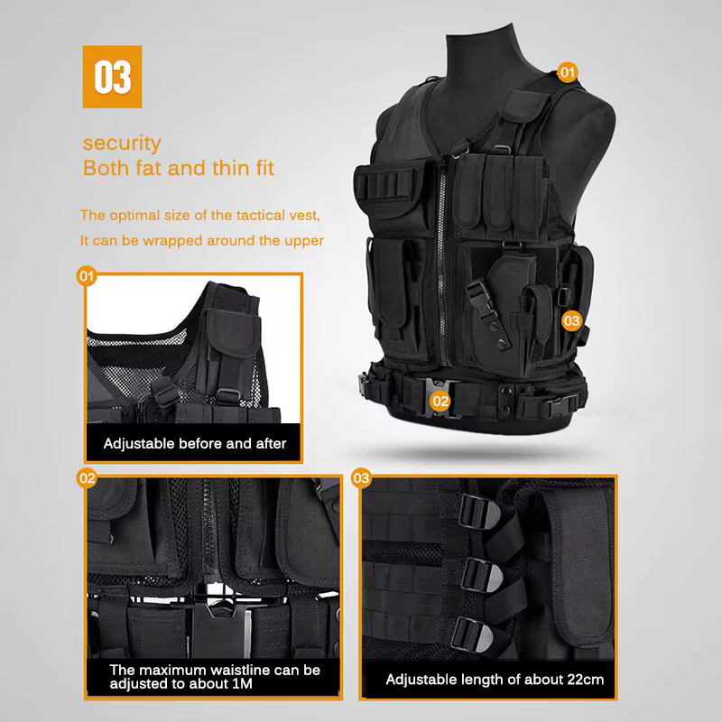 Gilet tactique Molle respirant, garde du corps, armure de Combat, garde de sécurité, chasse en plein air, jeu CS, veste de combat d'entraînement Airsoft