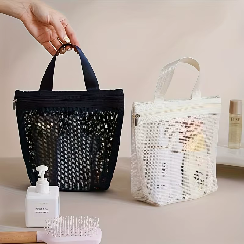 Sac à main en maille, sac de rangement ajouré pour le bain, la drainage, les articles de toilette, le rangement des tissus, les voyages, la natation, le maquillage portable, la plage