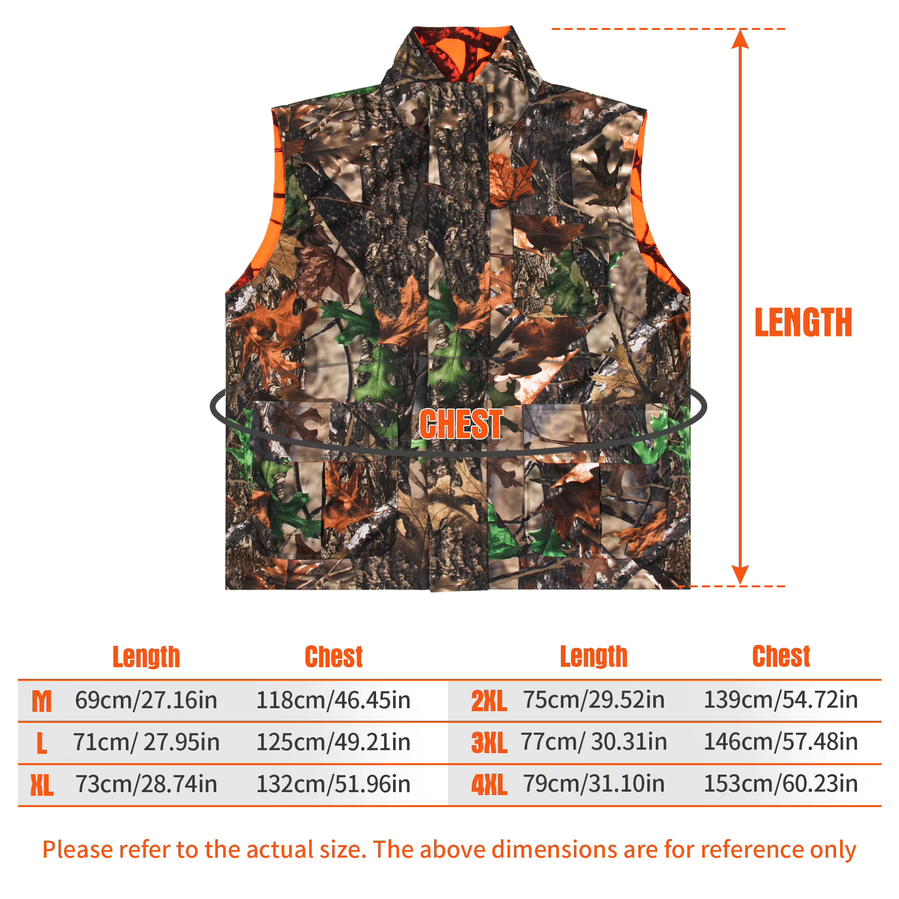 Blouson de chasse en fibre orange pour homme, gilet d'extérieur, manteau de champ respirant, nombreuses poches, camsalomon