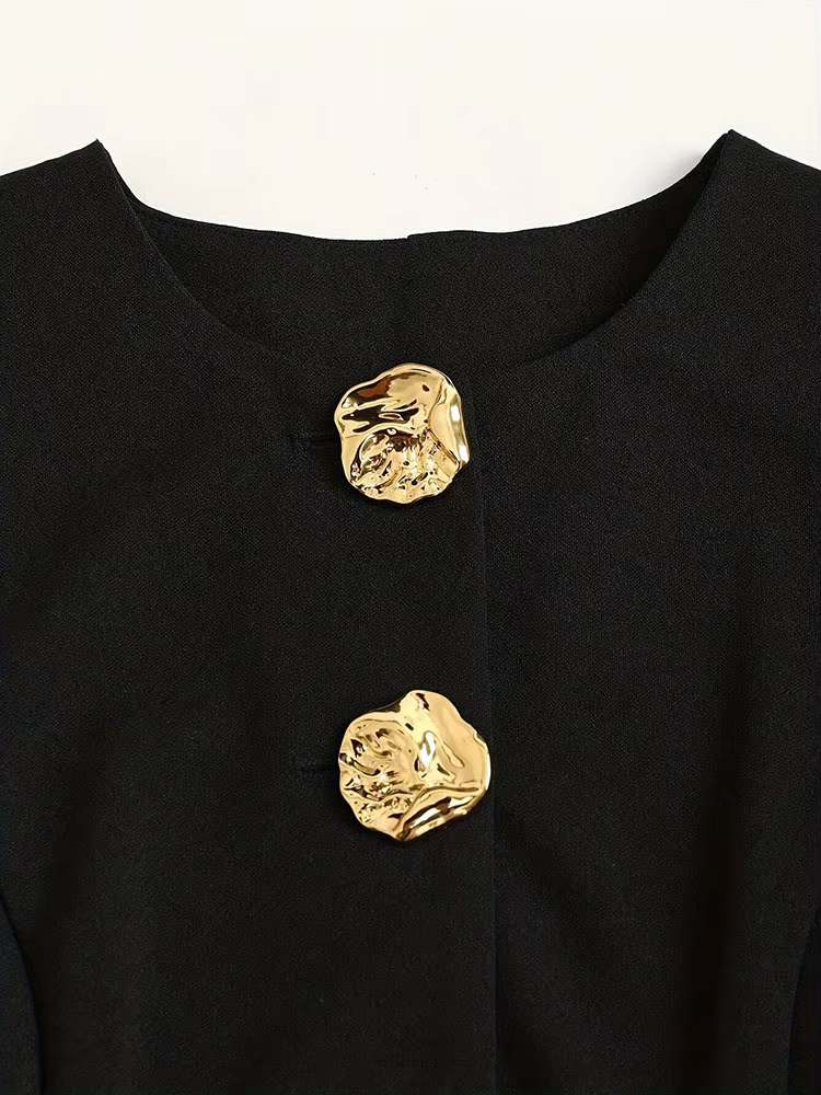 Nouveau grande taille solide bouton en métal mince haut sans manches élégant