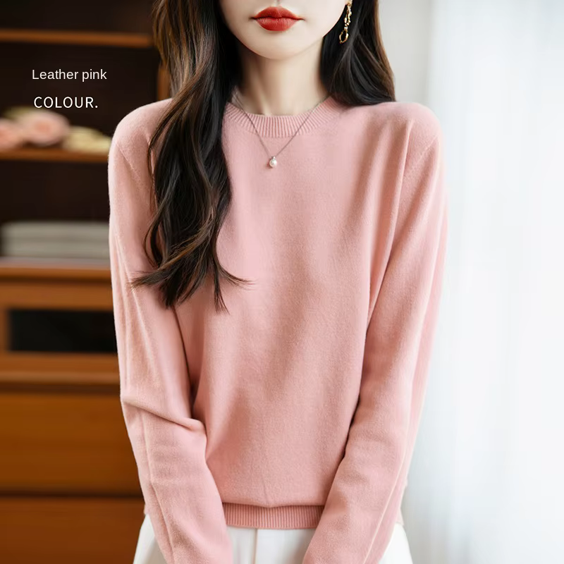 Femmes pull col rond automne hiver basique 100% Andy velours chaud décontracté Pulls
