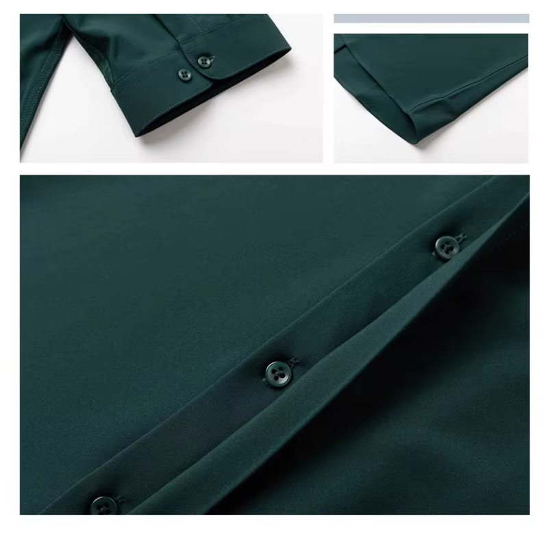 Chemise blanche pour homme à col mandarin, manches courtes, coupe décontractée, style business