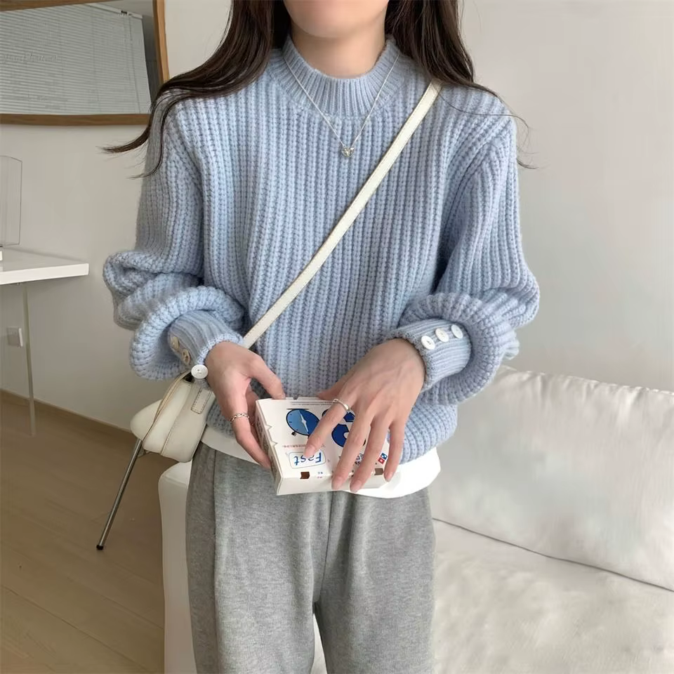 Veste pull à manches lanternes pour femme