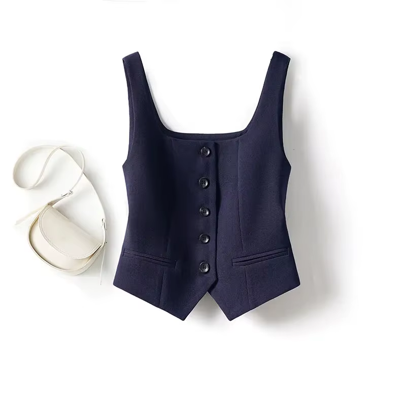 Costume pour femmes gilet manteau 2025 été Version coréenne mode dames gilet hauts être tout-match élégant femme cheval pince