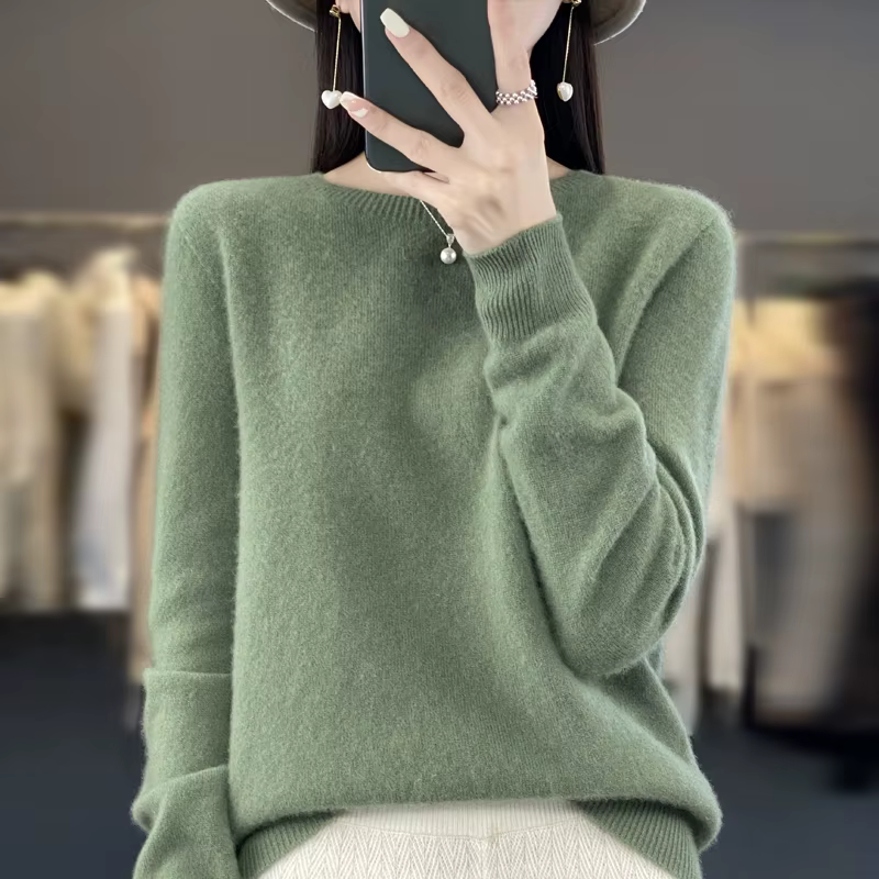 Pull en cachemire à col rond pour femme