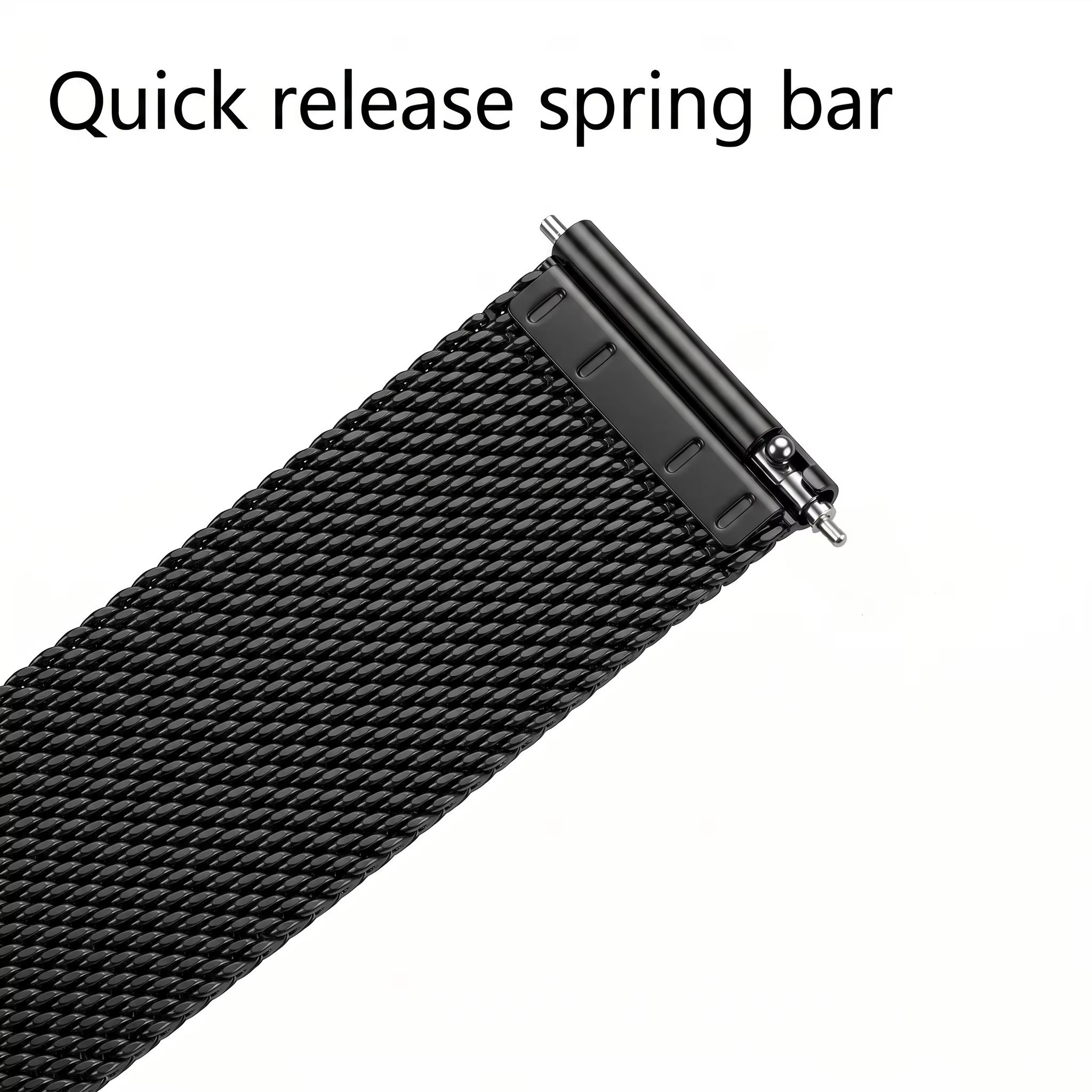 Bracelet de montre en maille milanaise 16 18 20 22 mm avec fermoir double-poussoir, bracelet argenté et noir compatible avec les montres connectées Samsung Huawei