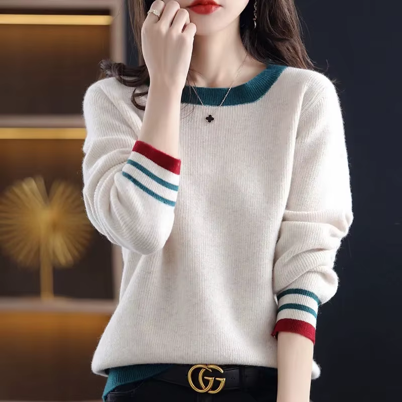 Pull à col rond coupe couvertes pour femmes