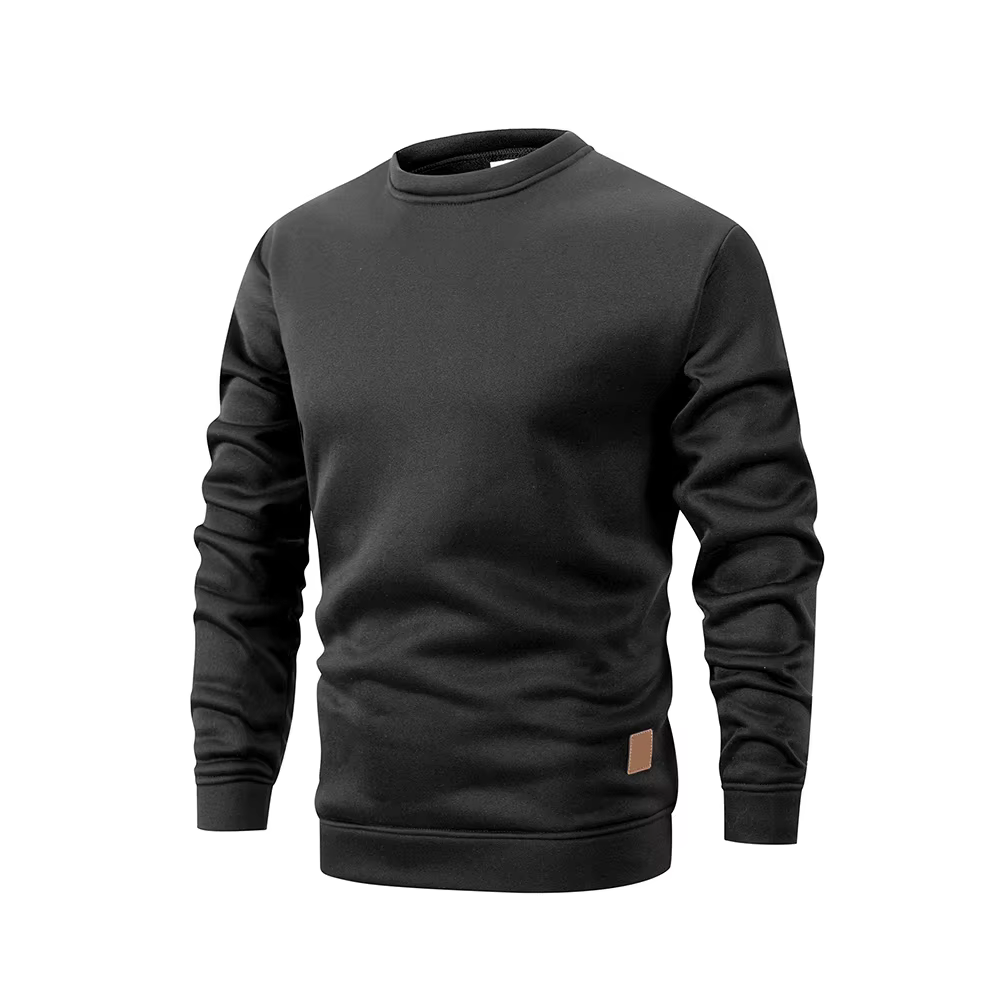 Sweat-shirt à col rond pour hommes, couleur unie, ample, décontracté, mode, chaud, manches longues, à capuche, vêtements pour hommes, nouvelle collection