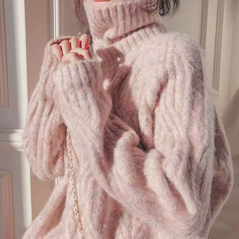 Pull à col roulé en coton pour femmes, style décontracté, automne hiver, haute élasticité, six couleurs disponibles, pour toutes les occasions