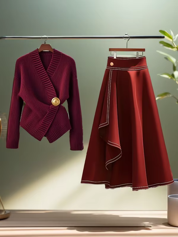 Pull tricoté rouge pour femmes