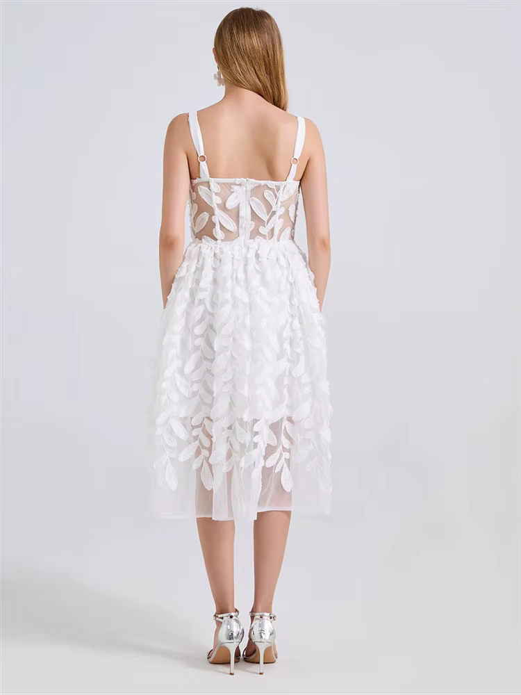 Sans manches sangle dentelle maille Vintage floral nouveau dans les robes pour les femmes décontracté longue robe d'été vêtements élégants 2025