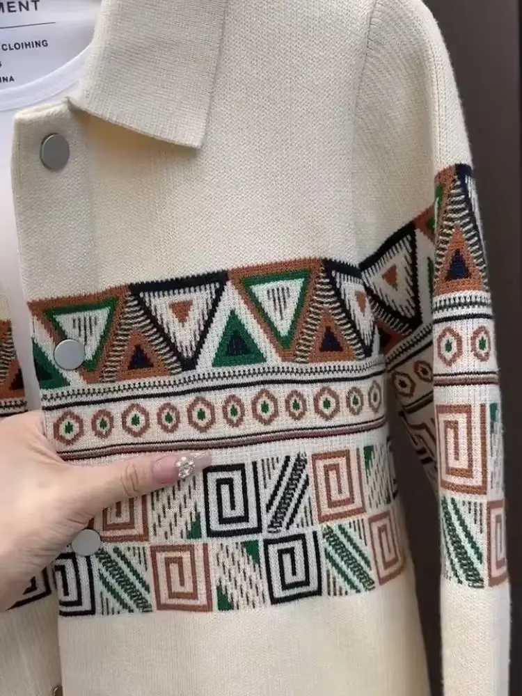 Cardigan en tricot noir pour homme, vêtement avec bouton graphique, sans capuche, mode coréenne, Baggy, Old Street Maletry Neck X