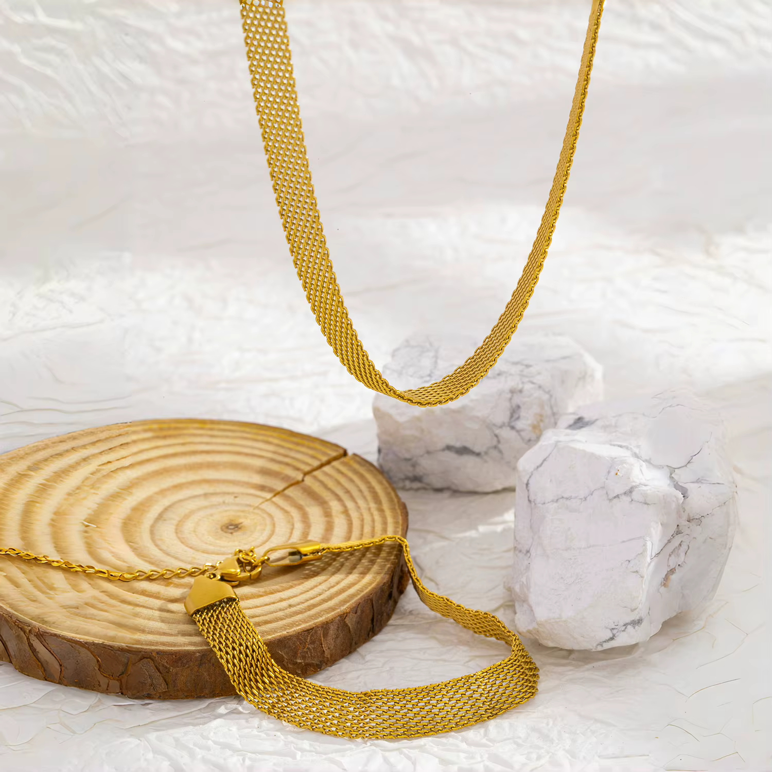 Collier ras du cou en acier inoxydable de 8mm de large pour femmes, Texture de maille Fine, bijoux hypoallergéniques minimalistes, cadeau