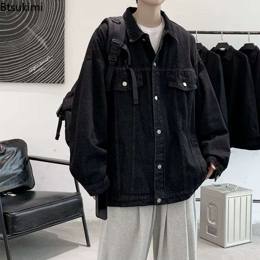 Nouveaux hommes Vintage Denim vestes printemps automne beau ample décontracté vêtements de travail veste mode haute rue classique Jean manteaux mâle