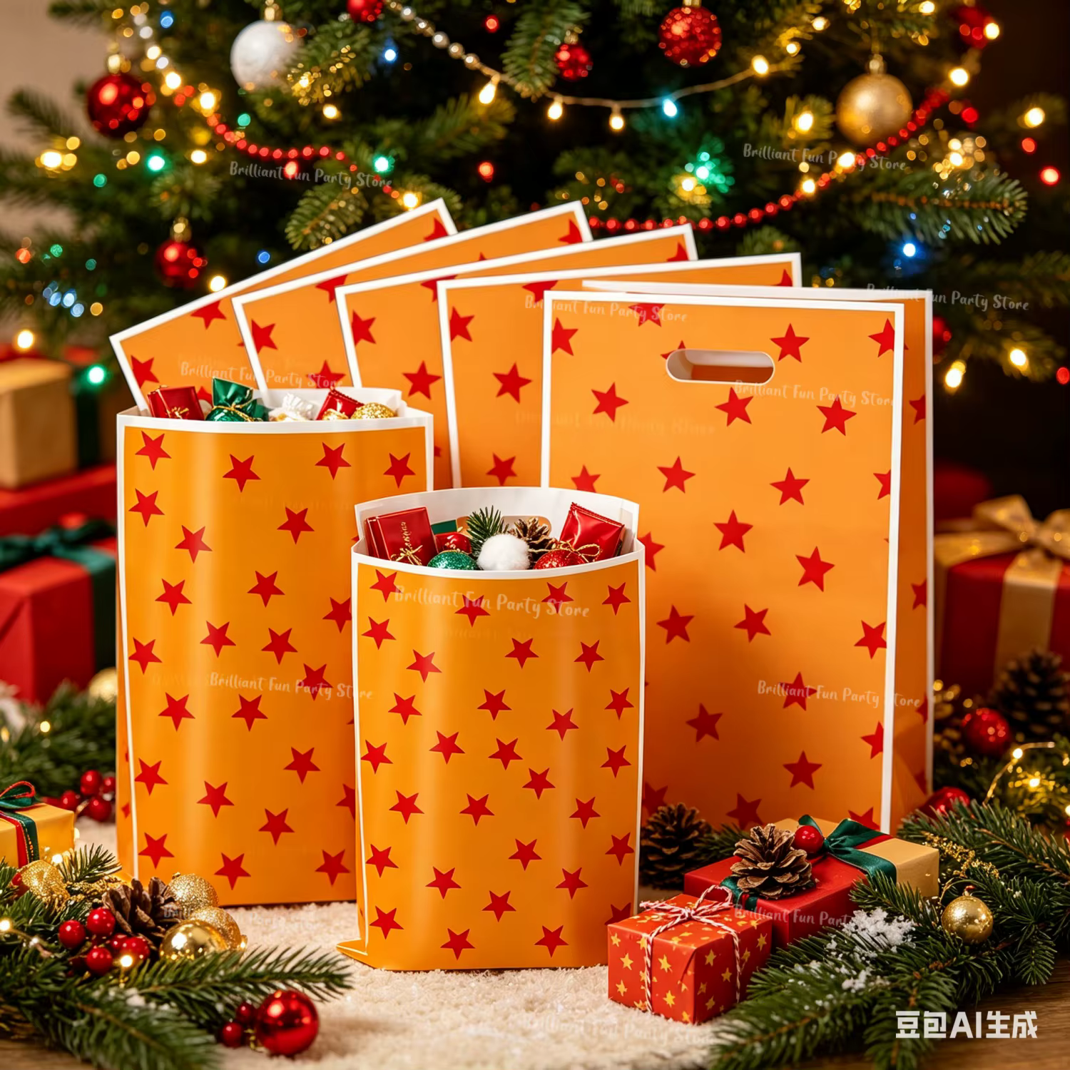 Sacs cadeaux orange de dessin animé pour enfants-fournitures de fête d'anniversaire Goku Goody Biscuit sac de bonbons décor de réception-cadeau pour bébé cadeaux de fête pour garçons